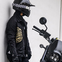 DUNHAM 杜汉 DUHAN）D-23520摩托车骑行服男夏季通风透气休闲防摔耐磨骑士服外套黑XL