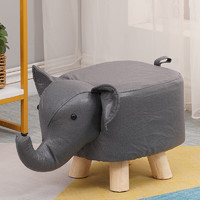 欧润哲 大象凳子孩童动物凳实木换鞋凳创意小凳子卡通可爱矮凳 小灰象