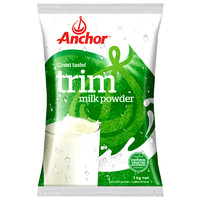 黑卡会员：Anchor 安佳 新西兰进口脱脂高钙奶粉1kg 高钙营养早餐青少年学生
