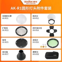 Godox 神牛 ad200/100 pro V1外拍灯机顶圆形灯头附件套装四叶反光板挡板