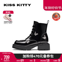 Kiss Kitty [杨超越同款]KISSKITTY2023秋蝴蝶马丁靴女工装靴英伦风厚底短靴