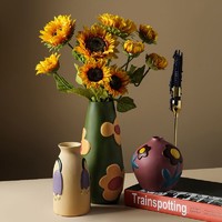 BHM 貝漢美 陶瓷花瓶擺件客廳插花創意莫蘭迪花朵臥室玄關家居裝飾品