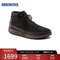 BIRKENSTOCK秋冬男女同款牛皮革涂油休闲鞋Honnef High系列 黑色常规版1020412 41