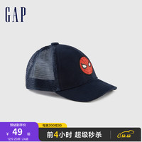 Gap【蜘蛛侠联名】男幼童秋季2023棒球帽771625儿童装休闲帽 海军蓝 2-5岁 80/48cm（S/M）