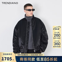 TRENDIANO联名系列两面穿时尚绒感外套男潮 黑色090 M