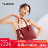 YEARCON 意爾康 大容量托特包刺繡婚包國風包女士手提包31W28014-956酒紅