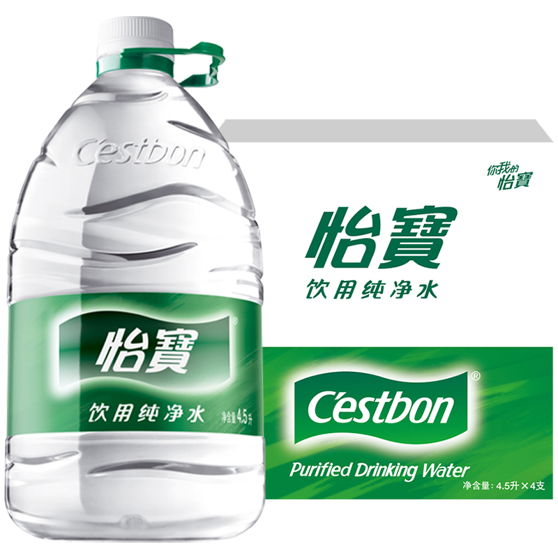 C'estbon 怡宝 4箱纯净水4.5L*4瓶饮用水2箱蜜水柠檬350ml*12瓶饮品