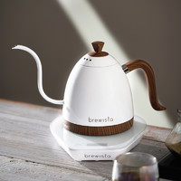 Brewista智能控温手冲咖啡壶家用不锈钢细长嘴电热水壶泡茶温控壶 珍珠白（白底座）