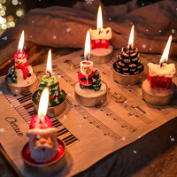 欧妮姿圣诞节装饰品场景布置装扮用品老人雪人树创意蜡烛