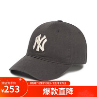 MLB帽子四季大标软顶棒球帽鸭舌帽男女3ACP6601N-50CGS-F/炭灰色