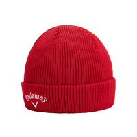 卡拉威（Callaway）高尔夫球帽秋冬男士针织帽运动棉帽防寒保暖golf男帽 5223672 红色