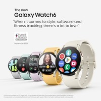 SAMSUNG 三星 Galaxy Watch6 智能手表,健身追蹤器,黑色,3 年延長保修