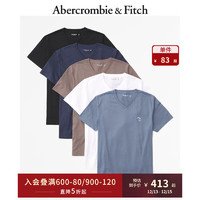 Abercrombie & Fitch 男装套装 5件装美式复古运动纯色小麋鹿V领短袖T恤 330591-1 多色 M (180/100A)