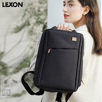 乐上（LEXON）时尚轻便双肩包女14英寸商务笔记本电脑包简约书包旅行包梦幻黑