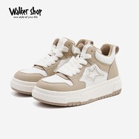 Walker Shop 奥卡索 休闲运动女鞋2023年冬季新款加绒保暖厚底板鞋软底舒适