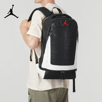 Jordan耐克运动双肩包男大容量背包aj包篮球包休闲旅行包电脑包 黑白色