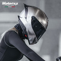 MOTORAX 摩雷士 锦鲤摩托车头盔 招财猫R50S 极光银