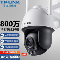 TP-LINK 双频5G无线WIFI监控摄像头 4K高清家用室外防水360度全景旋转球机网络监控器 TL-IPC683-AEZ【标准版】 标配（贈64G内存卡） 800万像素 4K分辨率