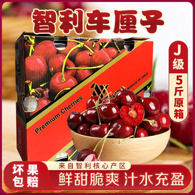 JOYVIO 佳沃 智利车厘子5斤原箱礼盒J级当季新鲜水果脆甜多汁宝宝整箱