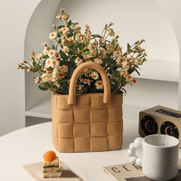 BHM 貝漢美 ins風創意花瓶手提包包莫蘭迪陶瓷客廳插花家居裝飾小眾