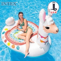 INTEX57564羊驼坐骑儿童成人游泳圈充气浮排浮床浮板戏水冲浪玩具