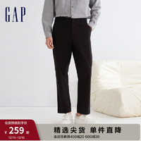 Gap男装冬季2023商务斜纹布休闲裤直筒裤840885时尚休闲长裤 黑色 180/88A(XL)亚洲尺码