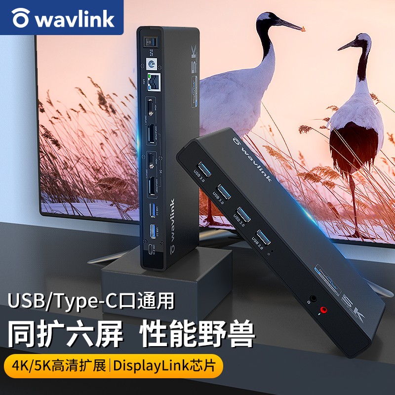 睿因（WAVLINK） Type-c扩展坞USB外置显卡底座HUB扩屏USB-C转换5K高清分屏器 标配
