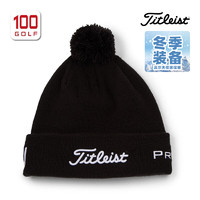 泰特利斯 高尔夫球帽冬季保暖帽针织毛线帽户外防寒护耳帽 黑色 均码