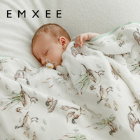EMXEE 嫚熙 桑蠶絲新生嬰兒抱被秋冬季紗羅襁褓寶寶包單