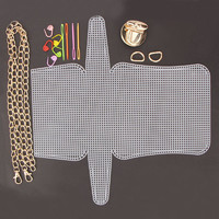 舞彩家紡 手工材料編織配件塑料圓形方形立體繡包包固定異形網格定型片