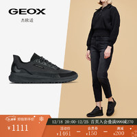 GEOX杰欧适女鞋冬系带圆头舒适简约时尚休闲鞋D26UNB 黑色C9999 36