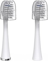 waterpik 洁碧 带盖的全尺寸替换刷头适用于 Sonic-Fusion 牙线牙刷 SFFB-2EW，2 支装白色