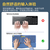 DeLUX 多彩 GM903人体工学键盘无线蓝牙三模可充电usb静音办公键盘带屏显