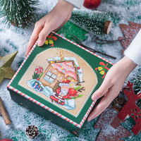 盛世泰堡平安夜包装盒圣诞节盒大号盒空盒含拉菲草贺卡灯串