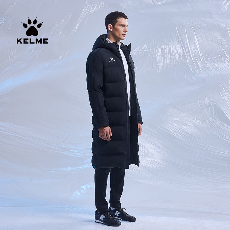 KELME 卡尔美 长款过膝棉服男足球冬训仿羽绒棉外套加厚体育生大衣