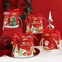 盛世泰堡圣诞苹果盒平安夜苹果礼盒圣诞节袋平安果包装盒圆桶4个