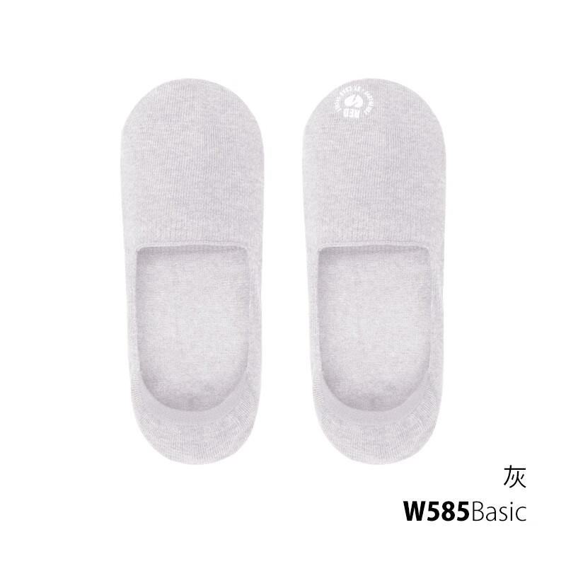螃蟹秘密船袜袜子女士短袜 隐形袜棉袜 浅口防滑防臭防滑袜子夏单双装 Ba.灰 均码