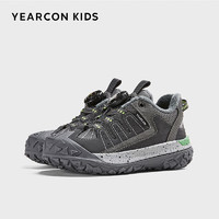 YEARCON 意尔康 童鞋儿童棉鞋中大童男童运动鞋旋转扣女童跑步鞋 灰色  34