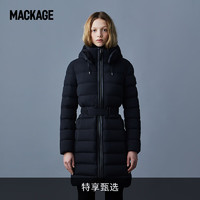 Mackage 女士ASHLEY可拆卸连帽轻薄羽绒外套合身经典简约长款 黑色 M