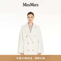 Max Mara MaxMara 女装羊毛羊绒廓形双排扣101801短款大衣1086023906 白色 34