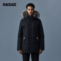 Mackage 摩登专致系列-男士EDWARD可拆卸毛领连帽派克羽绒服 黑色/银色毛 42