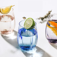 帕莎帕琦玻璃杯家用水杯创意彩色ins风透明简约茶杯3只装
