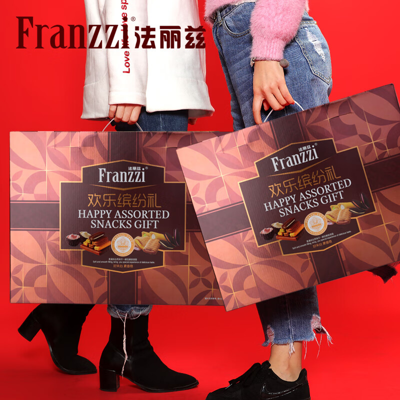 Franzzi 法丽兹 夹心曲奇饼干休闲零食大礼包年货送礼2024年春节过年送礼生肖礼盒 混合口味 960g 2024