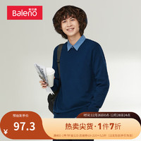 班尼路（Baleno）针织衫男港风简约休闲圆领净色长袖毛衣套头上衣 14B4 M
