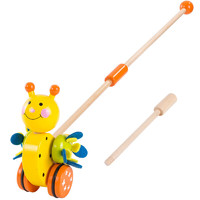 PLUS会员：福孩儿 木质小蜜蜂推推乐玩具 宝宝儿童男孩女孩婴幼儿单杆学步单杆手推车木制1一2两小孩子三周岁半生日礼物