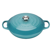 LE CREUSET 酷彩 铸铁珐琅海鲜锅汤锅火锅炖锅 30cm 加勒比蓝