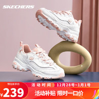 SKECHERS 斯凯奇 女鞋休闲鞋秋冬款熊猫鞋老爹鞋小白鞋耐磨厚底增高简耐磨增 白粉-WPK 36.5