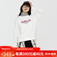 卡帕（Kappa）针织套头衫2023女字母印花运动卫衣加绒圆领长袖 韩国白-012 M