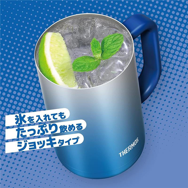 膳魔师（THERMOS） 日本啤酒杯饮料杯保冷大容量不锈钢办公马克杯水杯子户外聚餐 JDK-720C SP-BL 渐变蓝色720ml 500mL以上