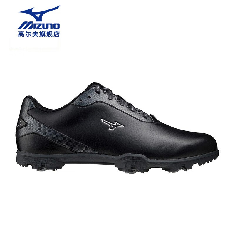 美津浓（MIZUNO）高尔夫球鞋男士golf有钉鞋练习下场防滑防水运动鞋 51GQ2160-09黑银色 44（270） 成人